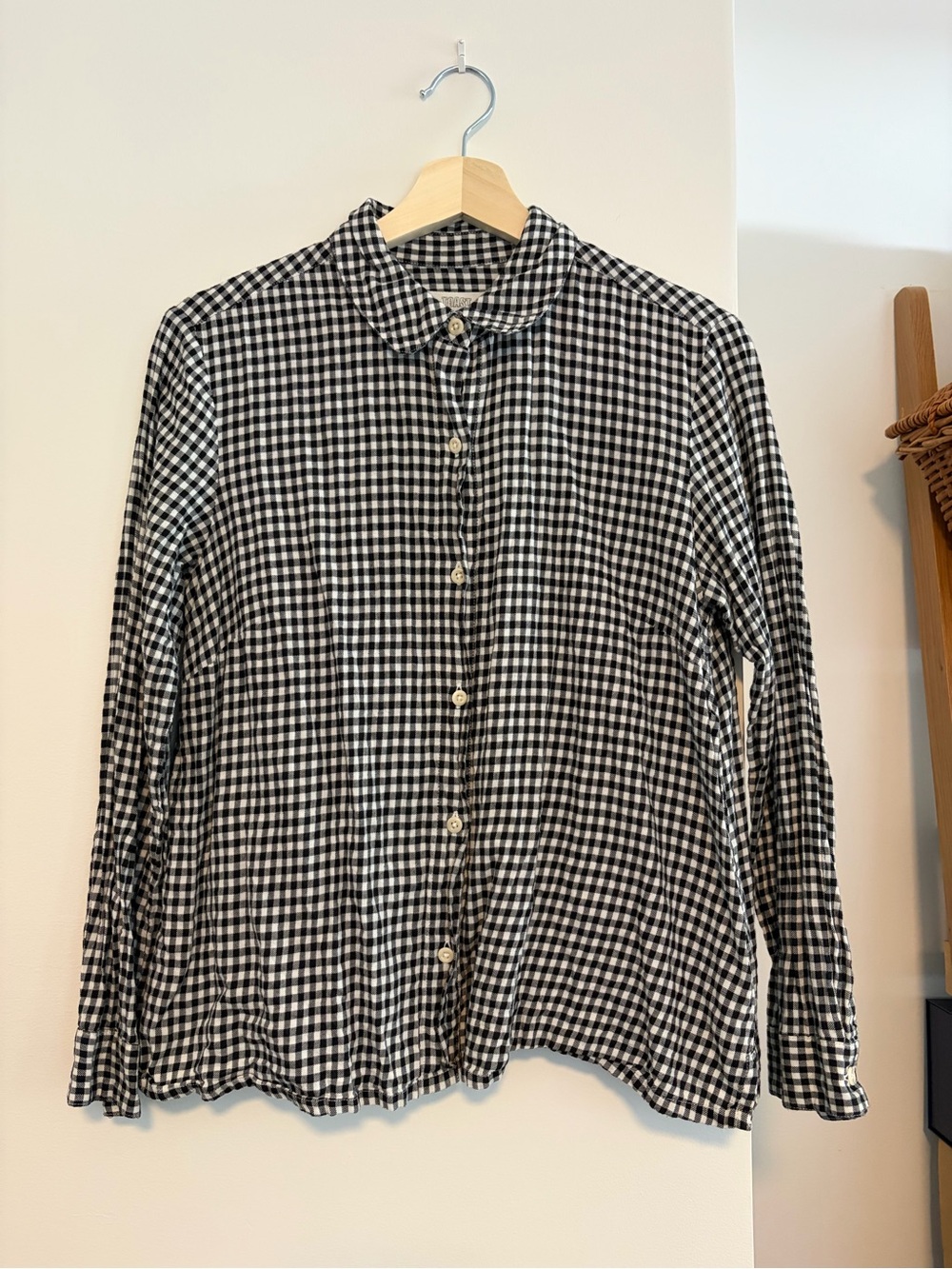 Toast cotton Black & White Gingham Button-Down Shirt - Picture 2 of 7